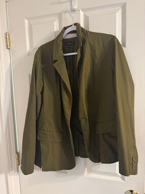 Lane Bryant Olive Green Single-Button Blazer